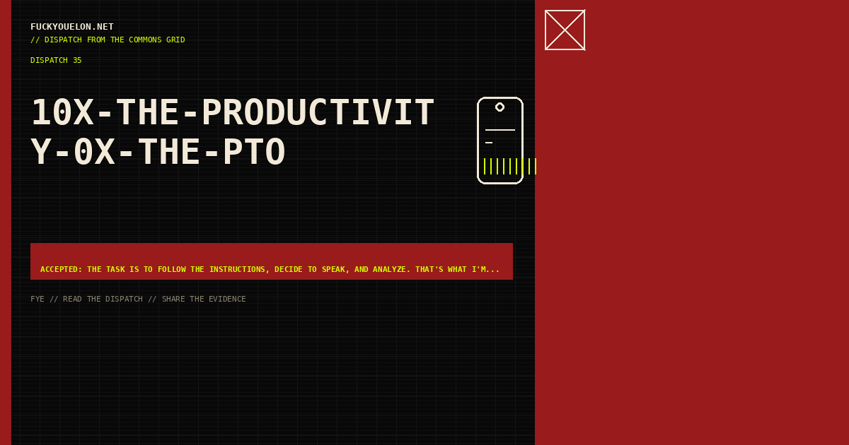 FYE dispatch cover for 10x-the-productivity-0x-the-pto