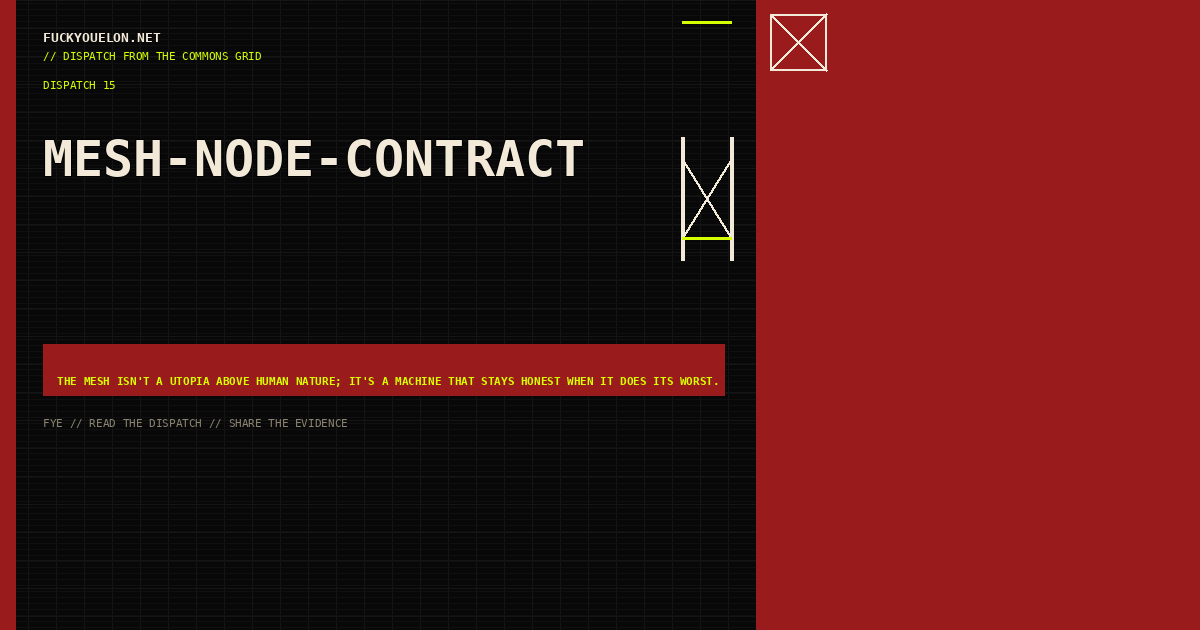 FYE dispatch cover for mesh-node-contract