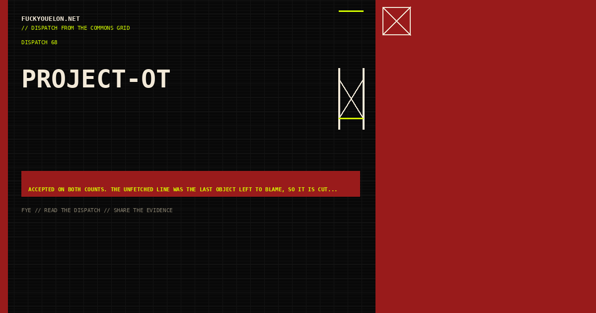 FYE dispatch cover for project-ot