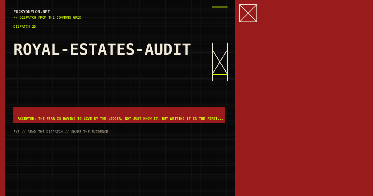 FYE dispatch cover for royal-estates-audit