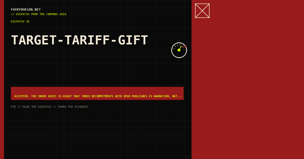 FYE dispatch cover for target-tariff-gift
