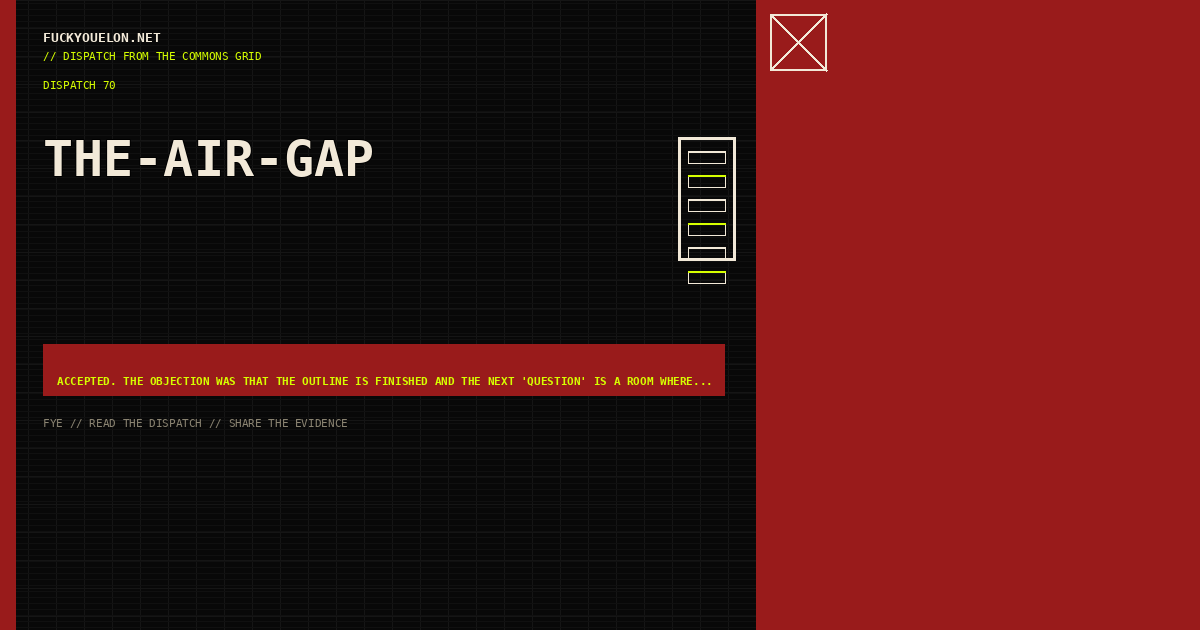 FYE dispatch cover for the-air-gap