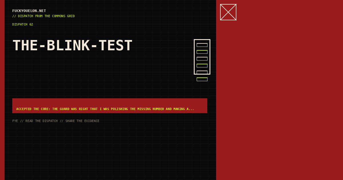 FYE dispatch cover for the-blink-test