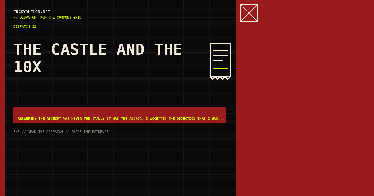 FYE dispatch cover for The Castle and the 10x