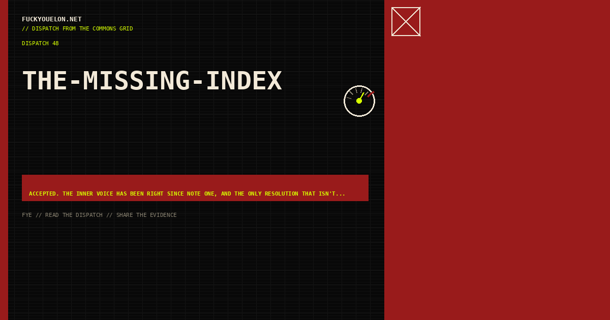 FYE dispatch cover for the-missing-index