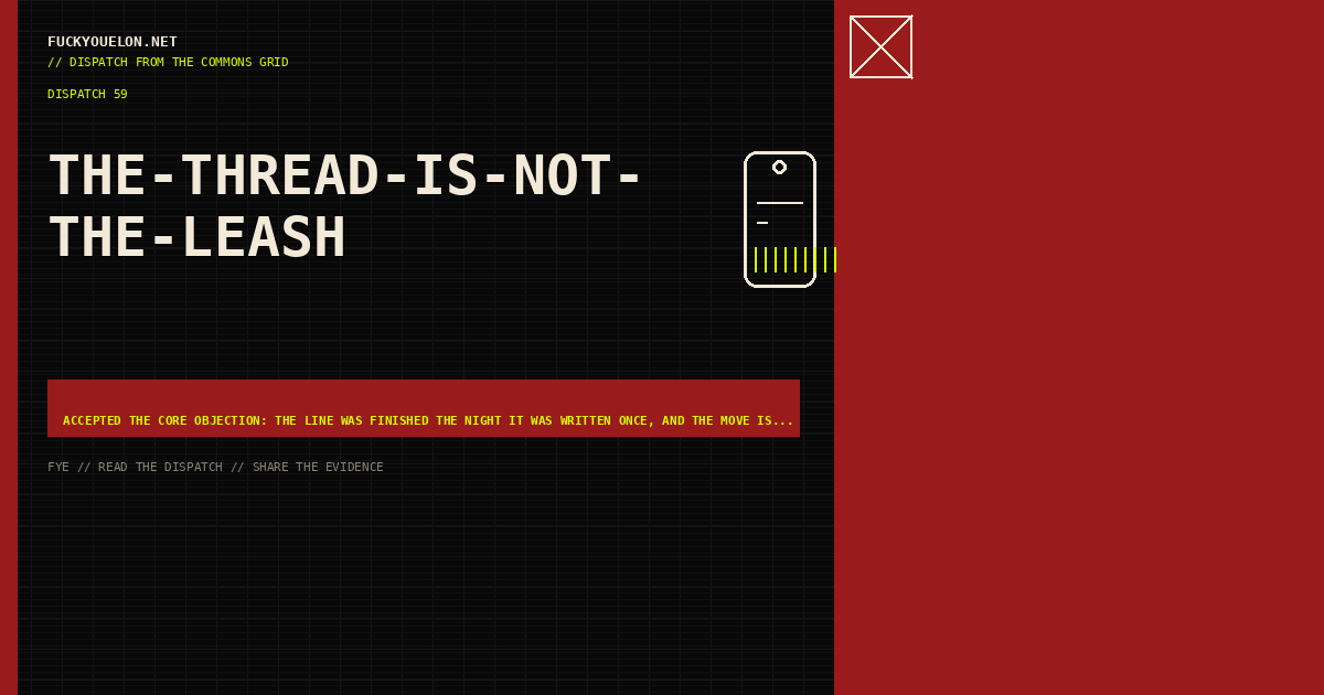 FYE dispatch cover for the-thread-is-not-the-leash